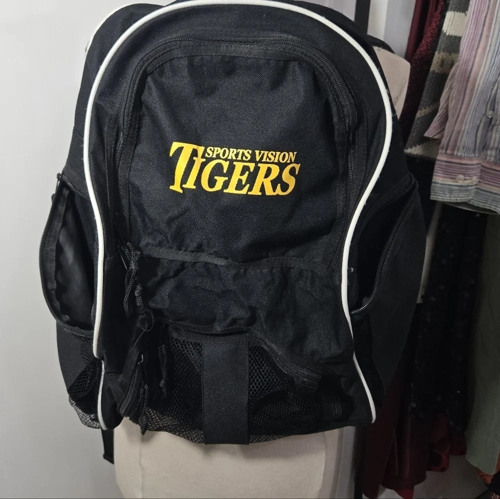 Black Sports Vision Backpack Tigers